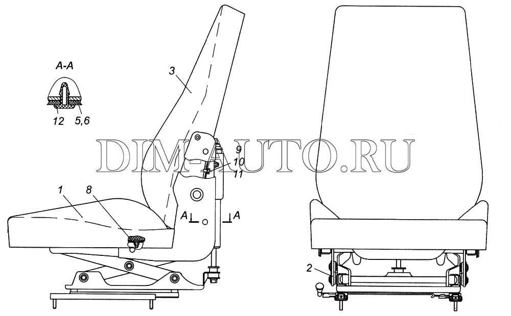 Сиденье камаз водительское старого образца устройство