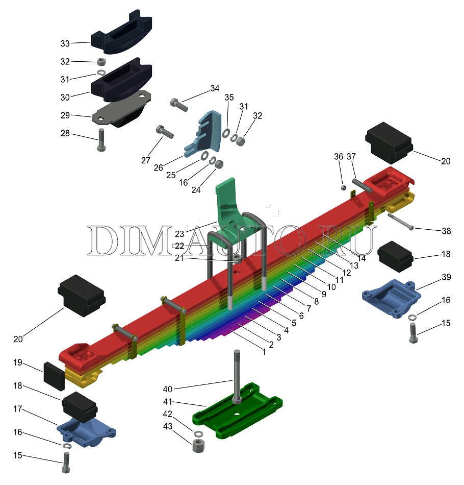 Задняя рессора газ 3309 схема