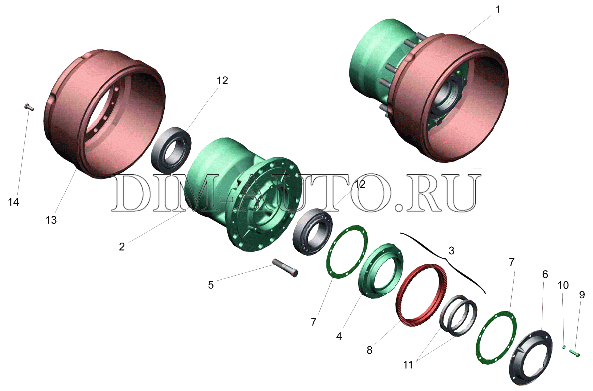 Схема ступицы маз