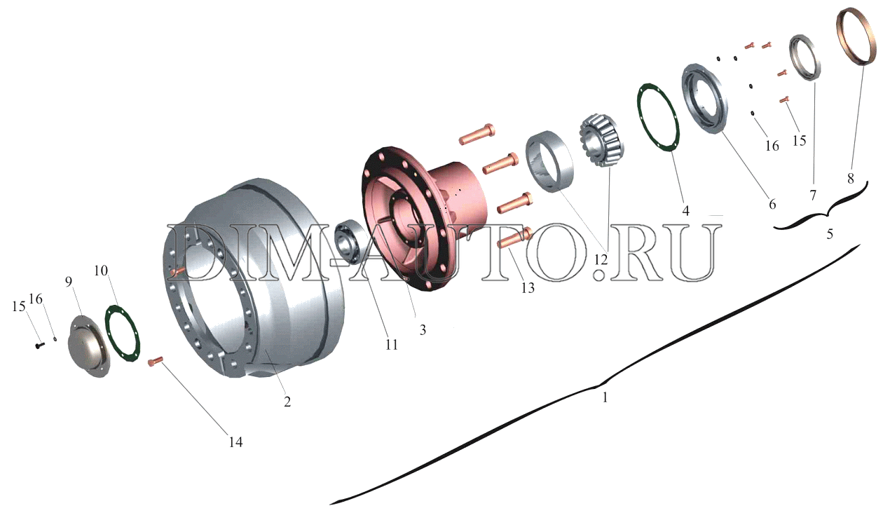 Схема ступицы маз 5516