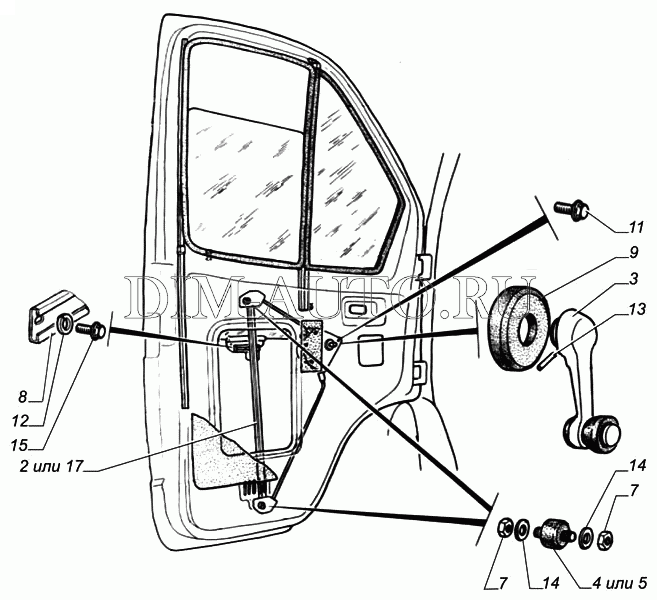Как поставить стеклоподъемник на уаз буханка схема левая дверь передняя