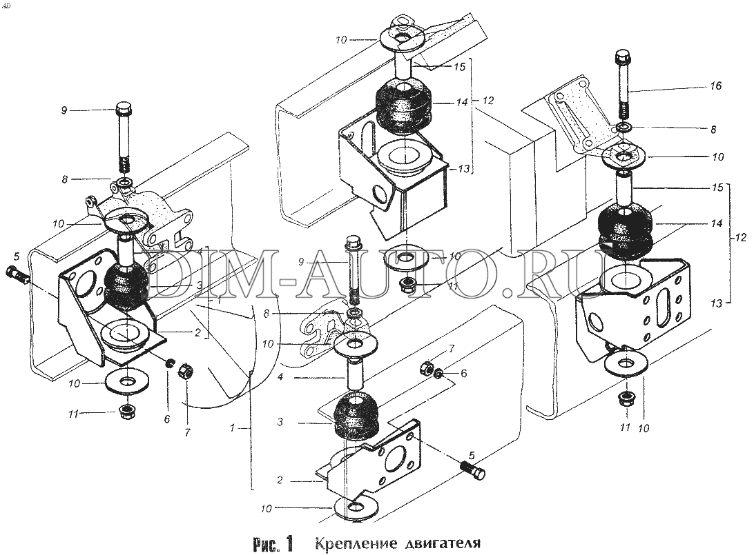 Крепление двигателя маз