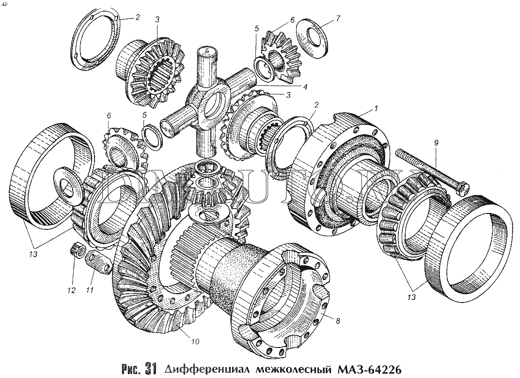 Сборка среднего. Редуктор средний мост МАЗ 6501 сателлиты. Редуктор средний МАЗ 6430 схема. Межосевой дифференциал и блокировки МАЗ 6303. Задний мост МАЗ 5516 блокировка дифференциала.