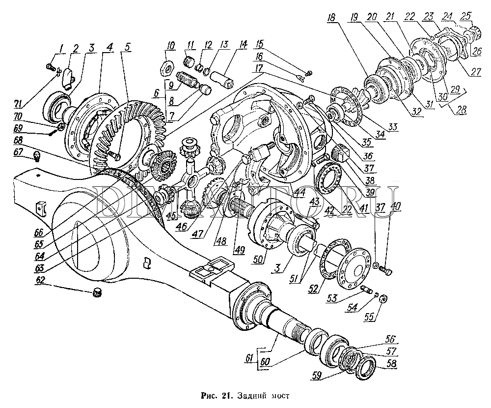 Валдай задний мост схема