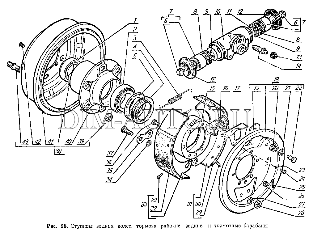 Схема ступицы передней газель