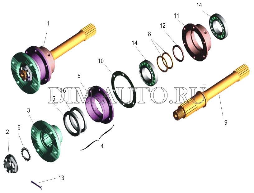 Маз средний мост схема