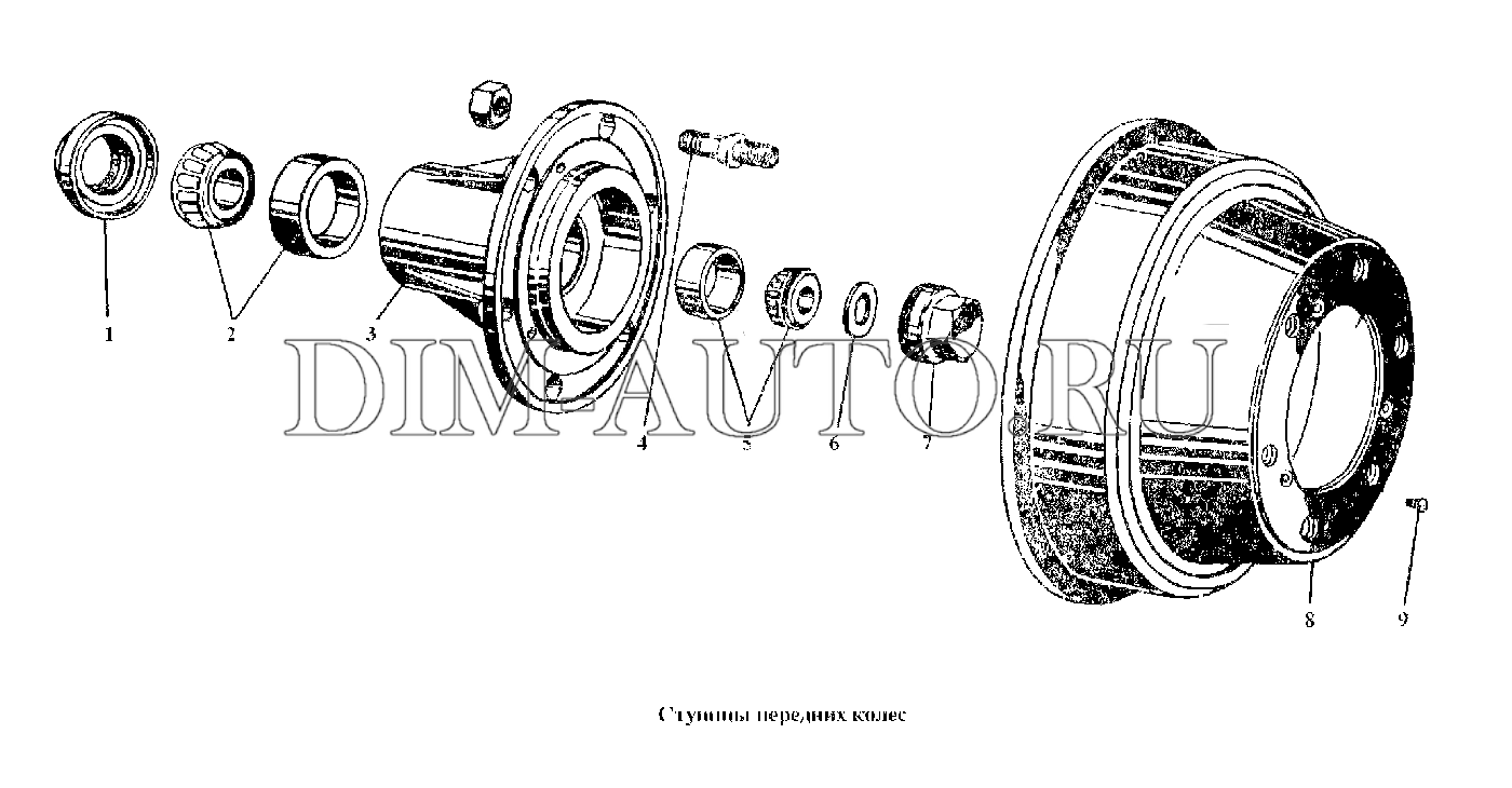 Схема ступицы газ 66