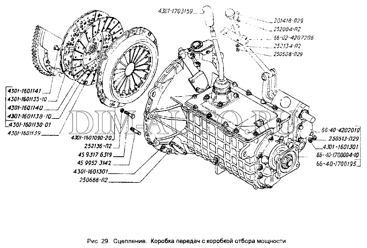 Схема переключения передач газ 4301