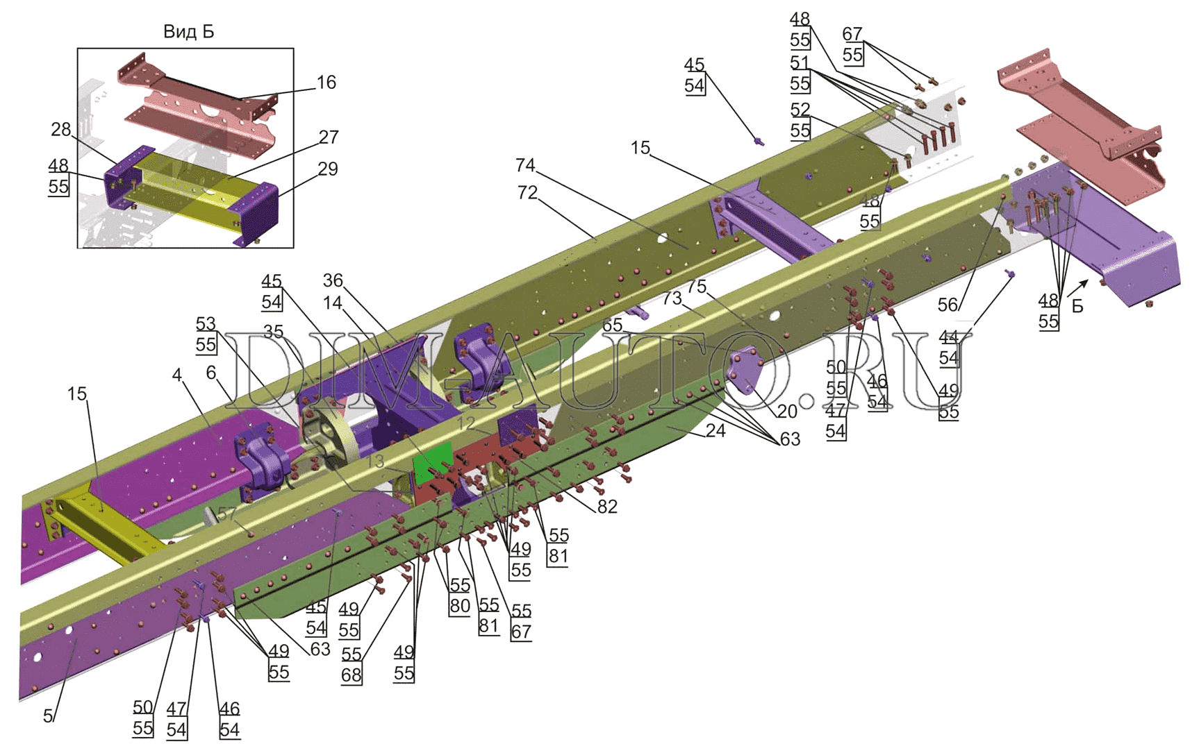 поперечина рамы маз 6501