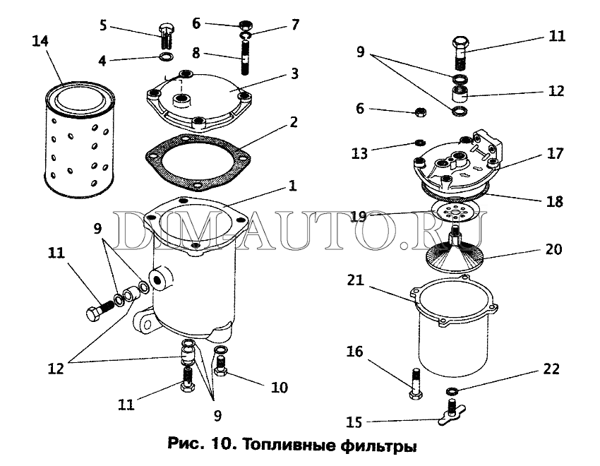 Фильтр тонкой очистки топлива схема