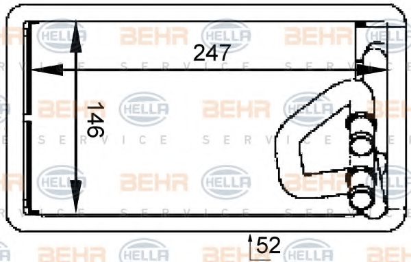 BEHR HELLA SERVICE 8FH351333091 Радиатор печки для NISSAN MURANO (Z50) (Ниссан Мурано)