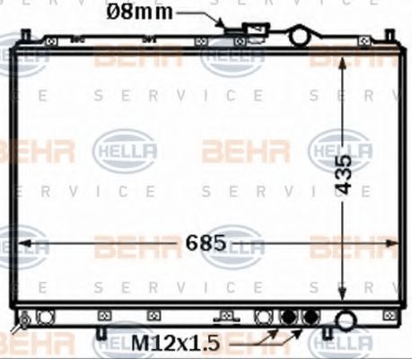 BEHR HELLA SERVICE 8MK376769221 Радиатор охлаждения двигателя для KIA JOICE (Киа Жоике)