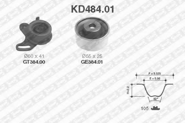 SNR KD48401 Комплект ГРМ для KIA SPECTRA (Киа Спектра)