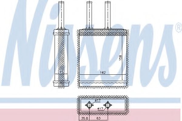 NISSENS 77519 Радиатор печки для KIA CLARUS (Киа Кларус)