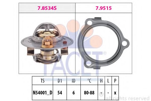 FACET 78534 Термостат для KIA BESTA (Киа Беста)