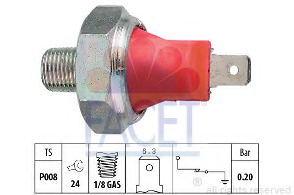 FACET 70035 Датчик давления масла для KIA SPECTRA (Киа Спектра)