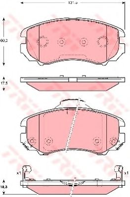 TRW GDB3386 Тормозные колодки для KIA SPORTAGE (Киа Спортаге)