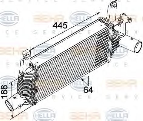 HELLA 8ML376746041 Интеркулер для NISSAN TERRANO (Ниссан Террано)