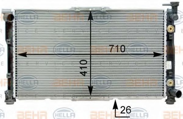 HELLA 8MK376763471 Радиатор охлаждения двигателя для KIA CLARUS (Киа Кларус)