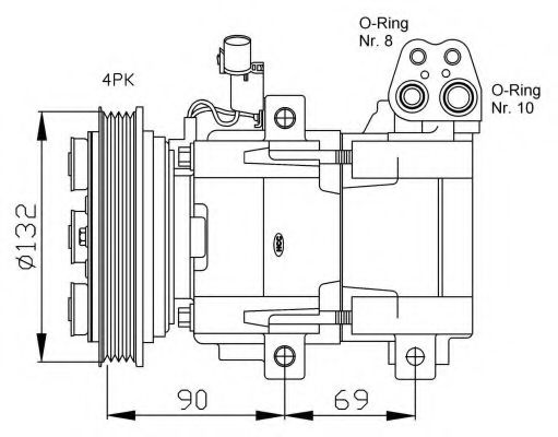 NRF 32451 Компрессор кондиционера для KIA CLARUS (Киа Кларус)