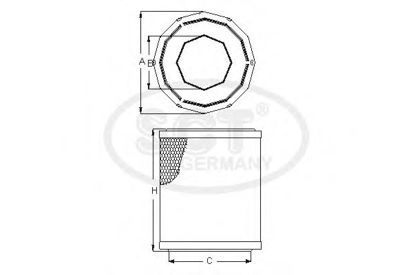 SCT Germany SB3275 Воздушный фильтр для KIA BESTA фургон (TB) 2.7 D