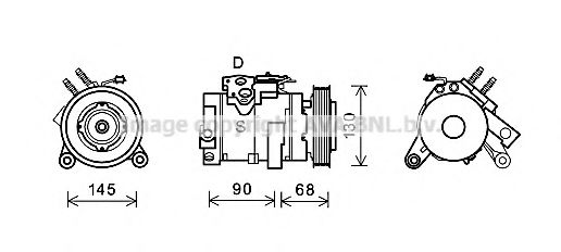 AVA QUALITY COOLING CRAK133 Компрессор кондиционера для JEEP COMMANDER (XK) 3.7 V6 4x4