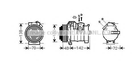 AVA QUALITY COOLING CRK131 Компрессор кондиционера для JEEP COMMANDER (Джип Коммандер)