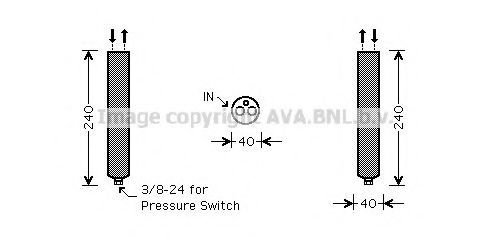 AVA QUALITY COOLING DND267 Осушитель, кондиционер для NISSAN MURANO (Z51) 3.5 4x4