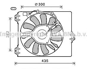 AVA QUALITY COOLING FT7590 Вентилятор системы охлаждения двигателя для SUZUKI SX4 (Сузуки Сx4)