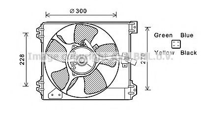 AVA QUALITY COOLING FT7591 Вентилятор системы охлаждения двигателя для SUZUKI SX4 (Сузуки Сx4)