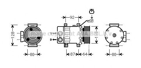 AVA QUALITY COOLING JEAK047 Компрессор кондиционера для JEEP LIBERTY (Джип Либерт)