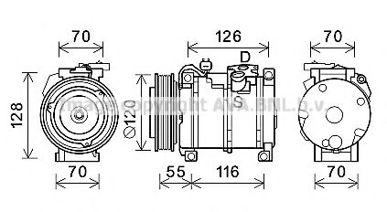 AVA QUALITY COOLING JEK068 Компрессор кондиционера для JEEP LIBERTY (Джип Либерт)