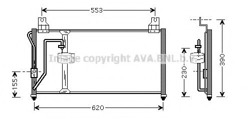 AVA QUALITY COOLING KA5027 Радиатор кондиционера для KIA CLARUS (Киа Кларус)