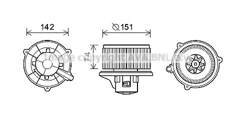 AVA QUALITY COOLING KA8224 Вентилятор салона для KIA RIO (Киа Рио)