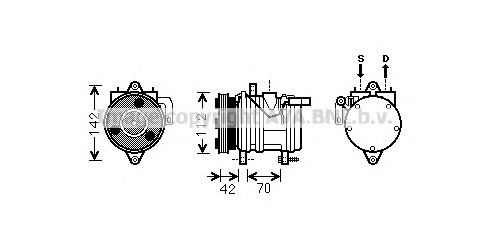 AVA QUALITY COOLING KAK168 Компрессор кондиционера для KIA PICANTO (Киа Пиканто)