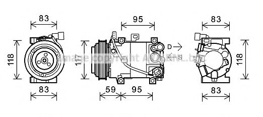 AVA QUALITY COOLING KAK193 Компрессор кондиционера для KIA PICANTO (Киа Пиканто)