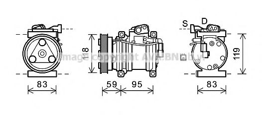 AVA QUALITY COOLING KAK200 Компрессор кондиционера для KIA PICANTO (Киа Пиканто)