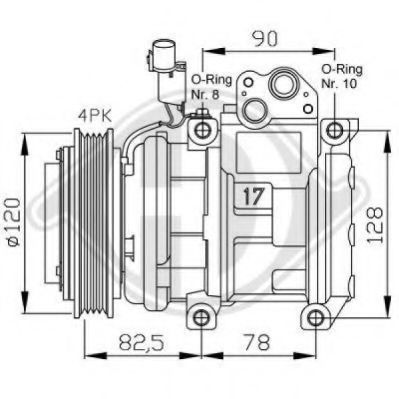 DIEDERICHS 7658000 Компрессор кондиционера для KIA CARNIVAL (Киа Карнивал)