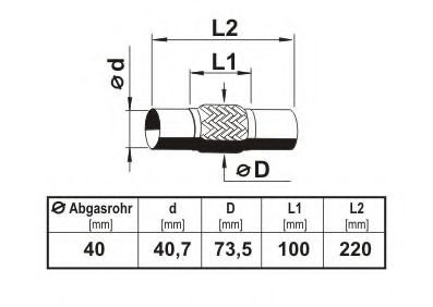 ERNST 460149 Гофра глушителя для KIA PICANTO (BA) 1.1