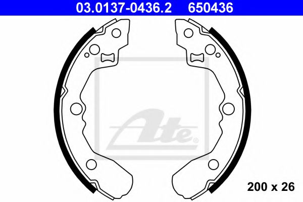 ATE 03013704362 Тормозные колодки барабанные для KIA (Киа)