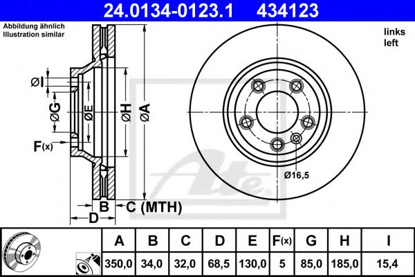 ATE 24013401231 Тормозные диски для AUDI Q7 (Ауди Q7)