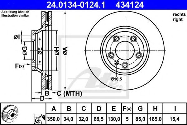 ATE 24013401241 Тормозные диски для AUDI Q7 (Ауди Q7)