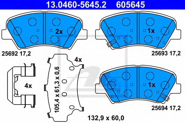 ATE 13046056452 Тормозные колодки для KIA CEED (Киа Кеед)