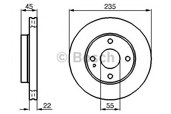 BOSCH 0986478219 Тормозные диски для KIA RIO (Киа Рио)