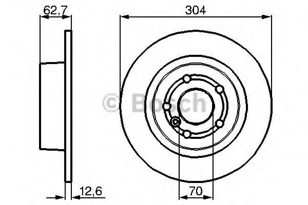 BOSCH 0986478497 Тормозные диски для LAND ROVER DISCOVERY (Ленд ровер Дисковер)