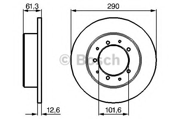 BOSCH 0986478656 Тормозные диски для LAND ROVER DISCOVERY (Ленд ровер Дисковер)