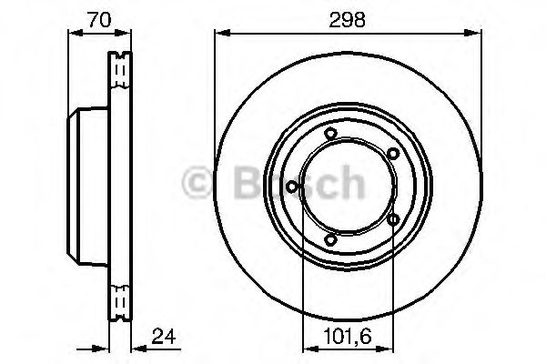 BOSCH 0986478824 Тормозные диски для LAND ROVER DISCOVERY (Ленд ровер Дисковер)