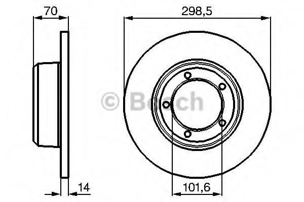 BOSCH 0986478827 Тормозные диски для LAND ROVER DISCOVERY (Ленд ровер Дисковер)