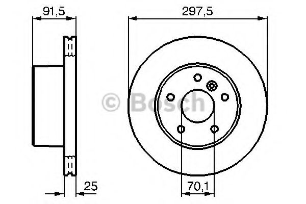 BOSCH 0986479146 Тормозные диски для LAND ROVER DISCOVERY (Ленд ровер Дисковер)