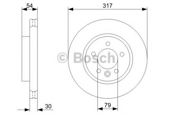 BOSCH 0986479287 Тормозные диски для LAND ROVER DISCOVERY (Ленд ровер Дисковер)